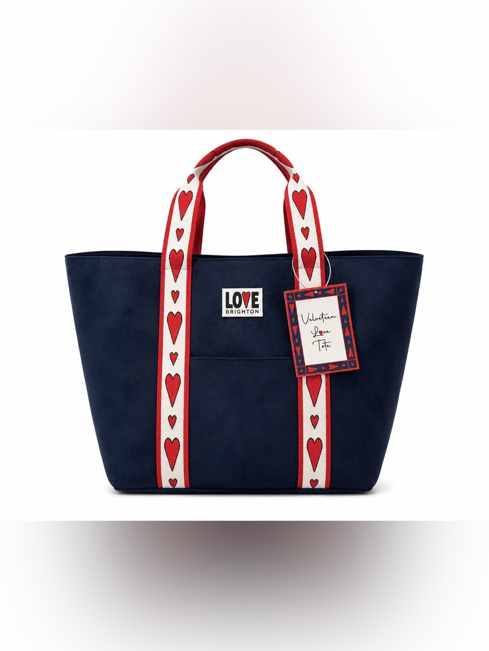 NWT Brighton Love Tote Bag | Navy Velveteen Hearts Tote